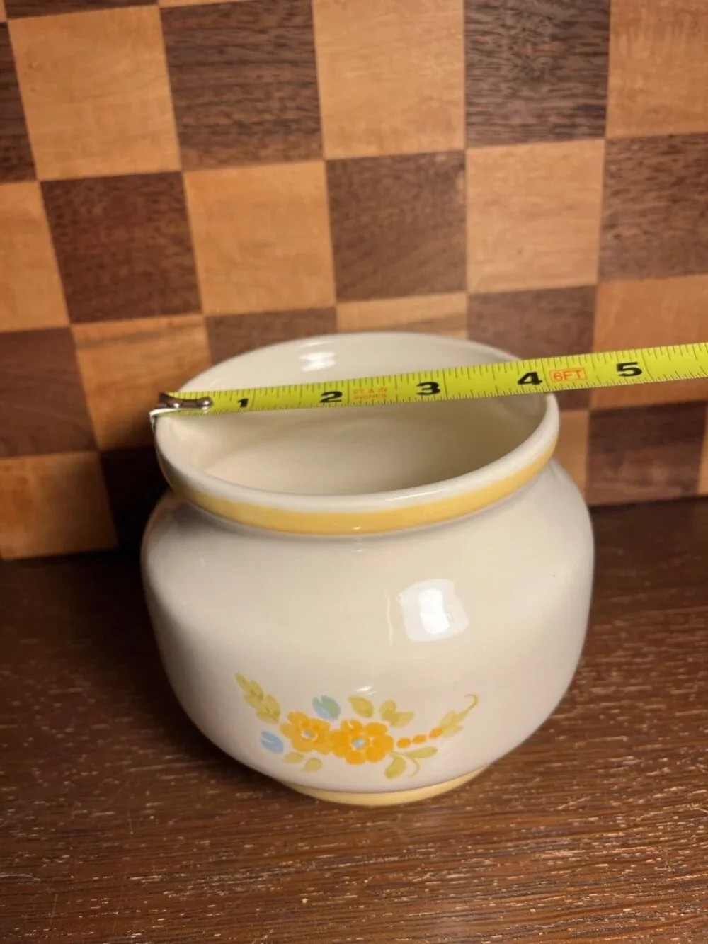 Vintage Yellow Flower Planter Pot A792